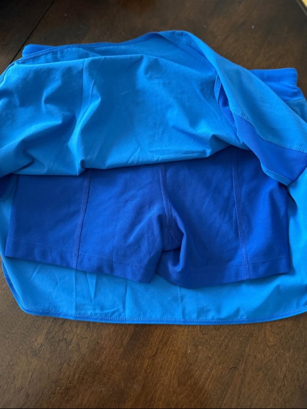 Nike Blue Athletic Skort with Drawstring Waist - Picture 3 of 4